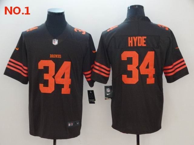 Men's Cleveland Browns #34 Carlos Hyde Jesey NO.1;
